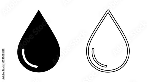 Water drop icons with transparent background