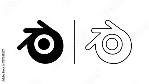 Blender 3d software logo with transparent background