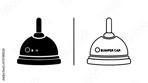 Bumper car icons with transparent background