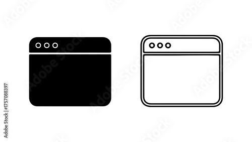 Browser windows with three dots with transparent background