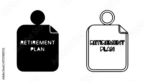 Retirement plan icon with transparent background