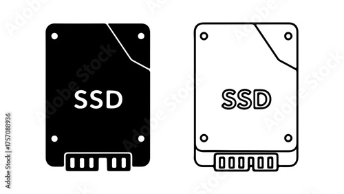 Solid state drive icon with transparent background