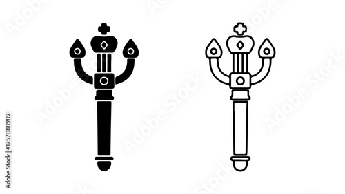 Ceremonial mace with transparent background