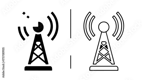 Communication towers with transparent background