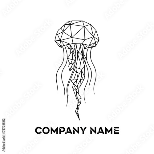 Geometric Jellyfish Illustration - A Modern and Minimalist Design.