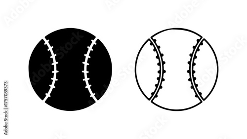 Cricket balls outline and solid with transparent background