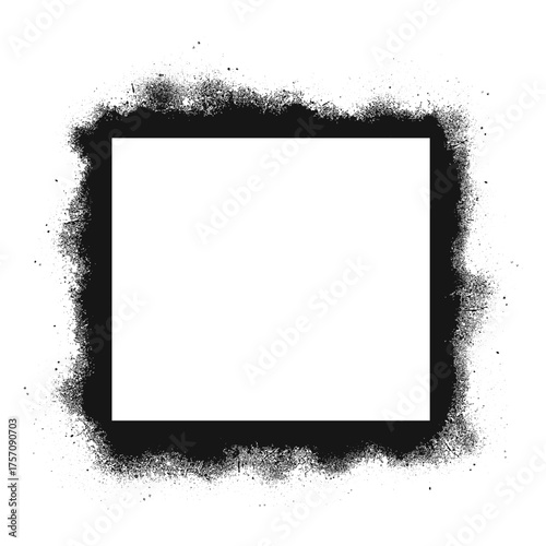 Spray paint rectangle frame. Graffiti rectangle with empty space for your design. Vector EPS 10
