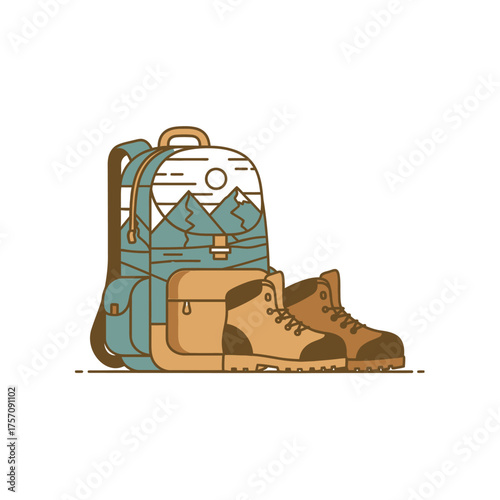 Hiking Gear - Backpack and Boots for Outdoor Adventures.