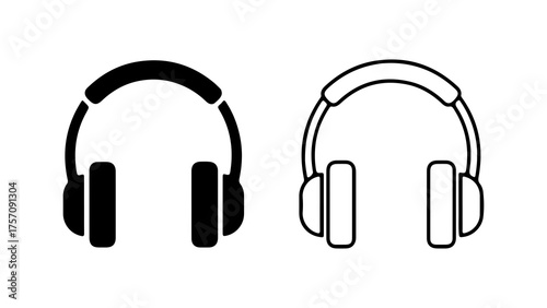 Headphones outline with transparent background