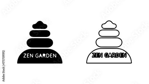 Zen stones stack with transparent background