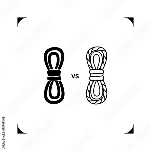 Rope knots comparison with transparent background