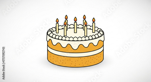 A birthday cake with candles, a sweet and festive treat for celebrating special occasions and milestones