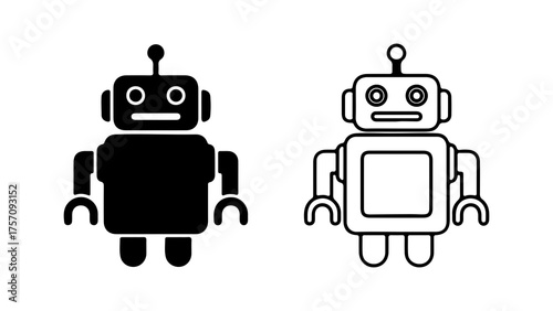 Robot icon set with transparent background