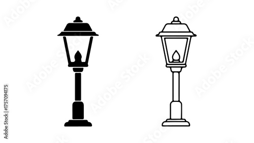 Street lamps with transparent background