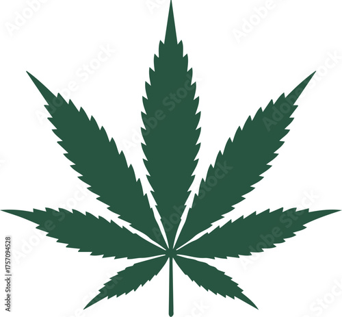 Cannabis or Marijuana Leaf Silhouette Vector Graphic