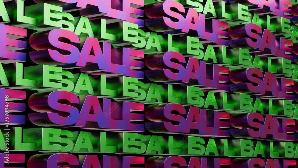 Fototapeta premium 3D Sale Text Pattern wall