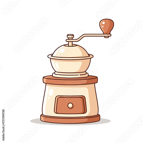 Delightful vintage coffee grinder illustration for your cafe branding and menus, adding charm and warmth to designs