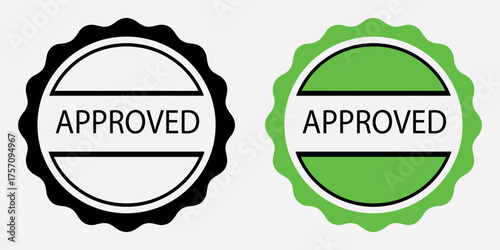 Approved stamp vector illustration — symbol of official authorization, verification, and successful validation for business or document approval designs.
