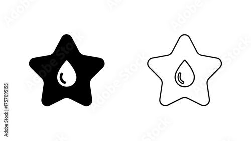 Star with water drop with transparent background