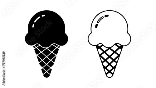 Ice cream cones with transparent background