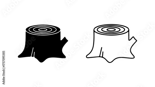 Tree stump outline with transparent background