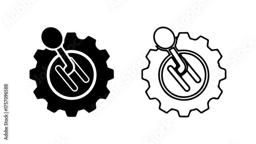 Gear shift icon with transparent background