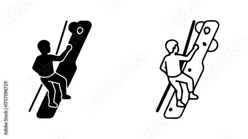 Rock climbing person with transparent background