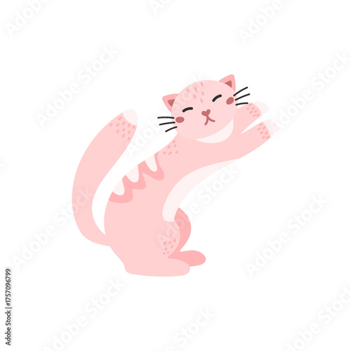 Vector illustration of a cute cat character. Perfect for stickers, clipart, childrens designs, pet-themed projects, and fun creative compositions