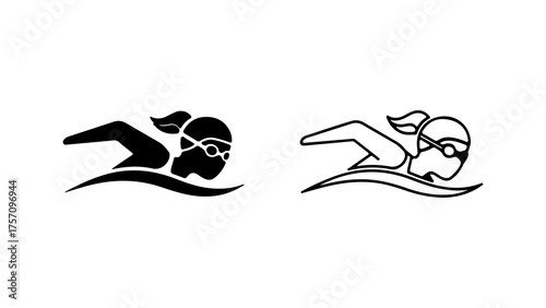 Swimmers in motion with transparent background
