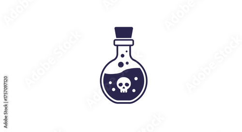 Mysterious poison bottle with skull symbol for halloween and danger concepts adobe stock isolated on white background