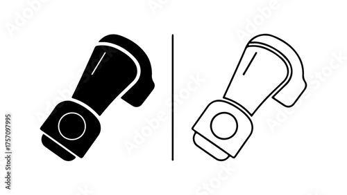 Boxing gloves icon with transparent background