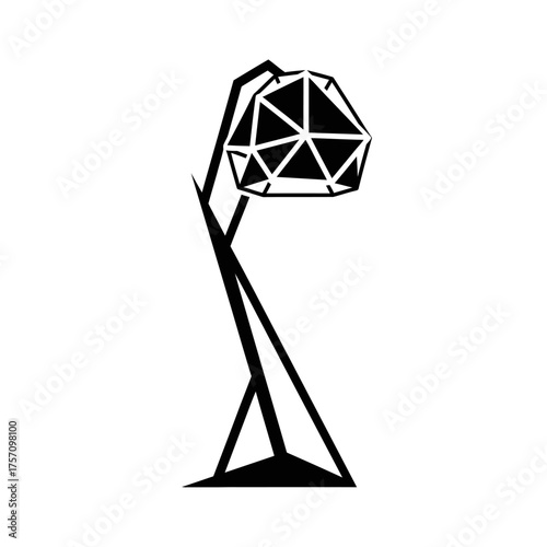 Modern Geometric Floor Lamp Silhouette with Unique Design.