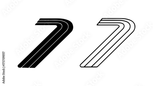 Retro number seventy seven with transparent background