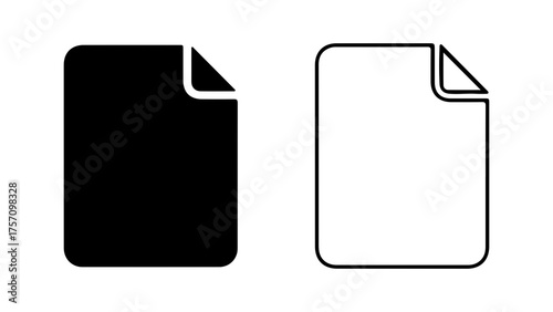 Document page with folded corner with transparent background