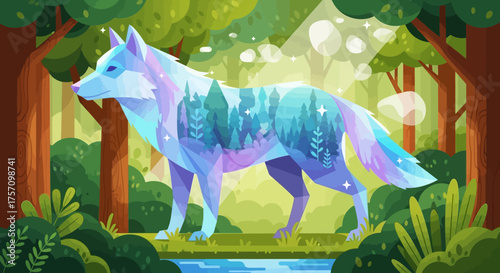 Mystical Forest Wolf - A Creature of Nature and Magic.