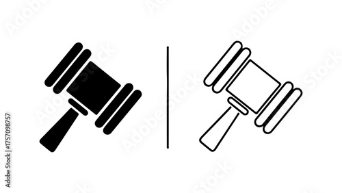 Gavel and sound block with transparent background