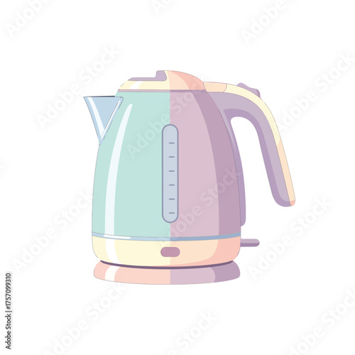 Pastel electric kettle illustration for modern kitchen designs and trendy blog posts about home decor and simple living