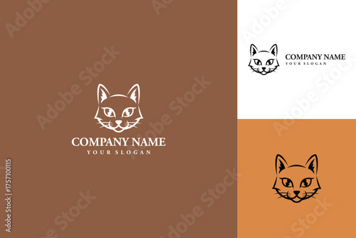 Elegant Cat Head Logo Design for Modern Brand Identity.