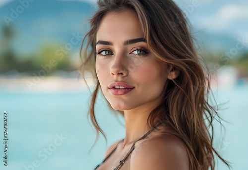 Young Woman Relaxing Near Water Body