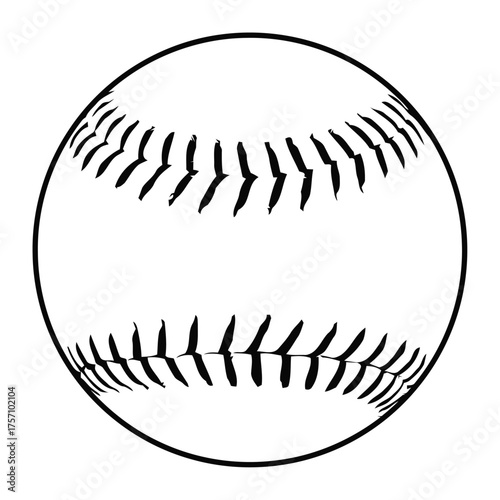baseball, ball, sport, game, athletic, round, pitch, catch, bat, glove, diamond, competition, team, player, outline, icon, symbol, graphic, illustration, vector, white background, isolated, sports equ