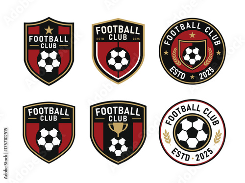 Football Club Red & Gold Vector Logo Bundle