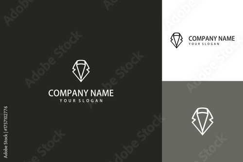 Elegant Diamond and Suit Logo Design for Business Branding.
