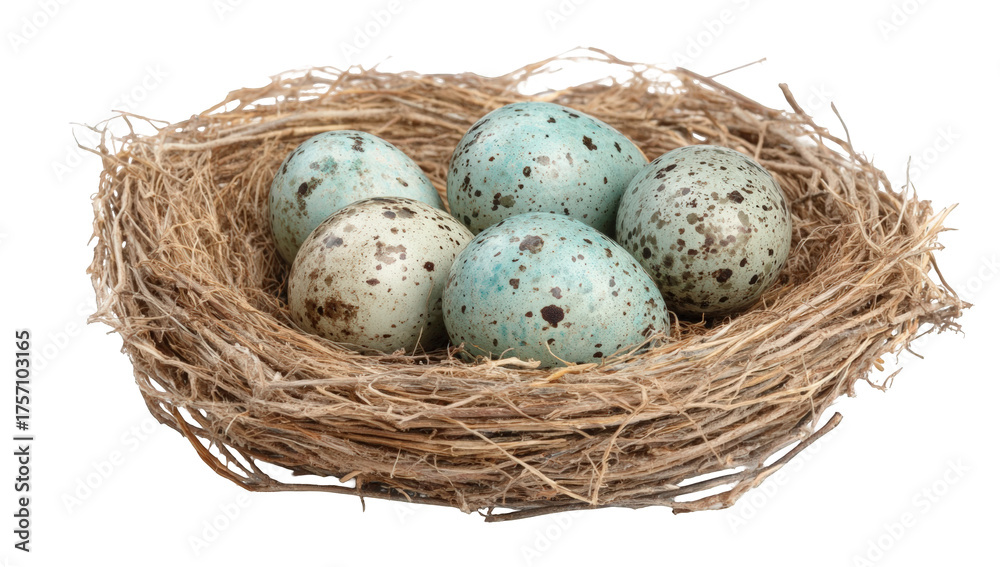 Obraz premium Eggs nestled in a bird's nest