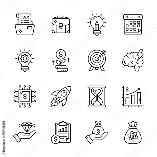 Take your hands on this amazing icons set of entrepreneurship