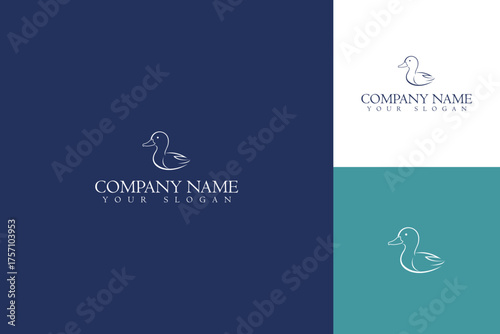 Elegant Duck Logo Design with Clean Lines and Modern Aesthetic 1.