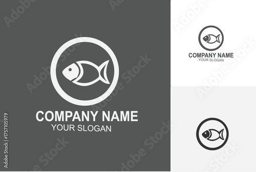 Elegant Fish Logo Design with Circular Frame for Seafood Brand.