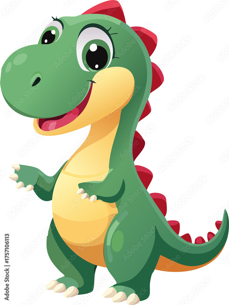 Fototapeta premium cartoon dinosaur on white background