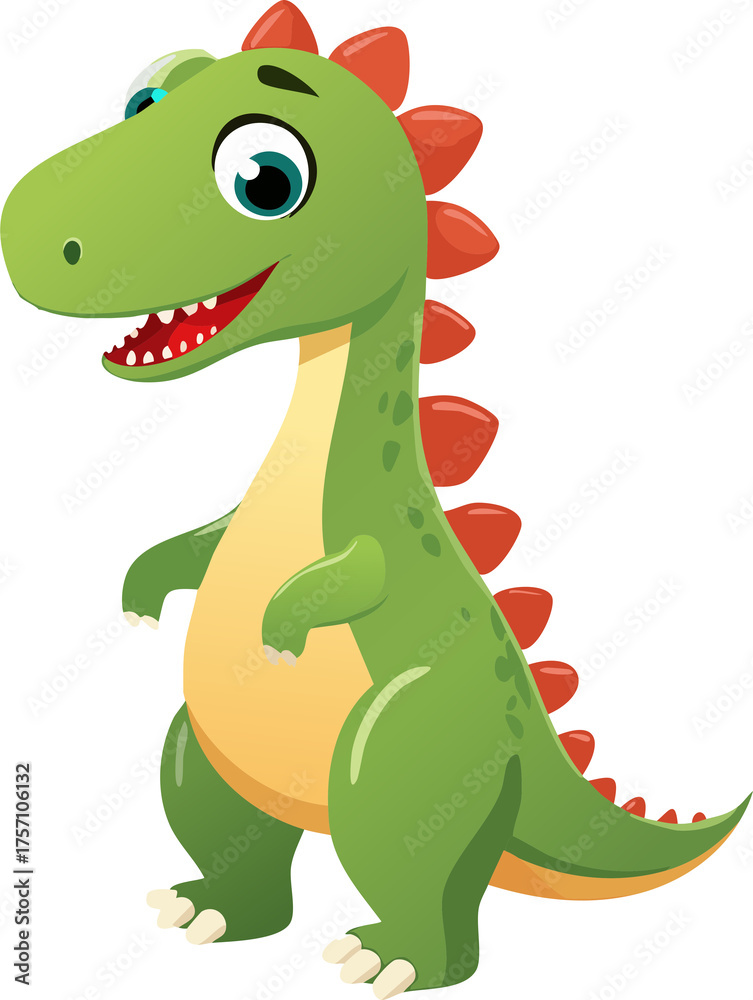 Fototapeta premium cartoon dinosaur on white background