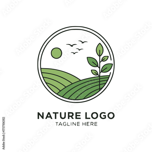 Nature logo design template. vector illustration 