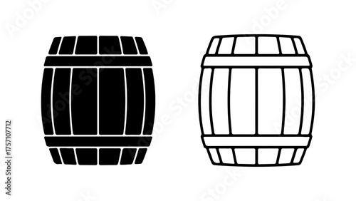 Wooden barrels with transparent background